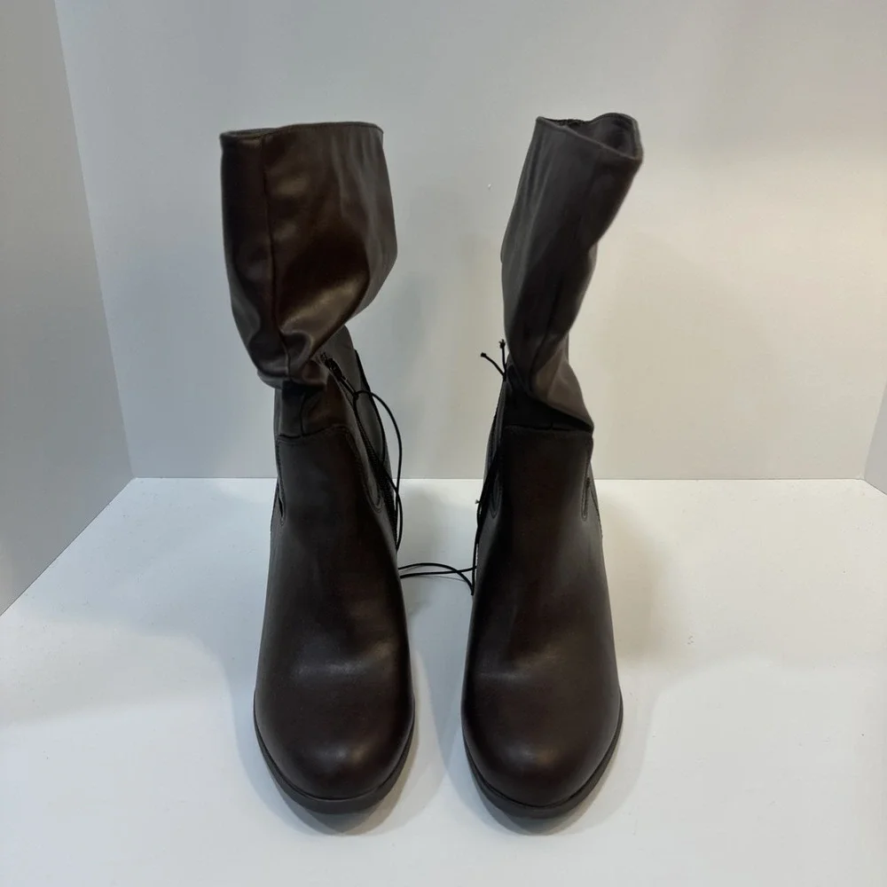Style&Co Saraa Women 8.5 Slouch Mid Shaft Boot Chocolat Faux Leather 10013336300